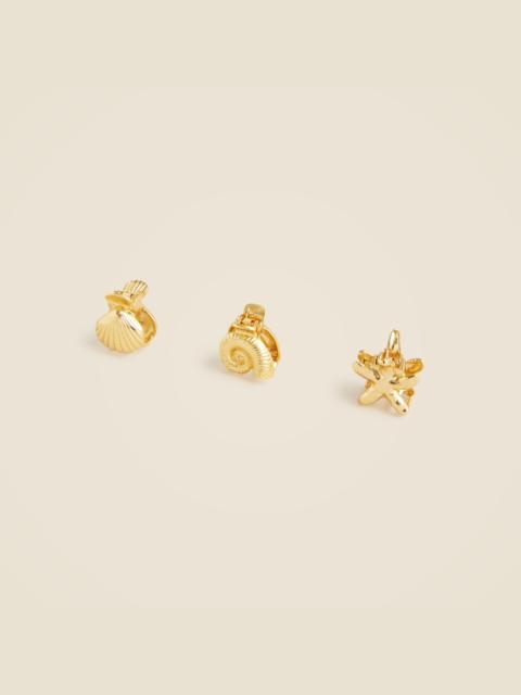 J.CREW Metallic nautical claw clips three-pack