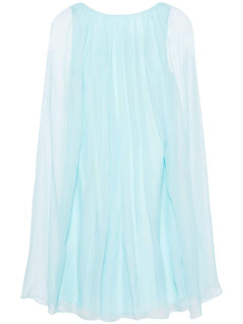 Max Mara sheer-overlay silk cape dress