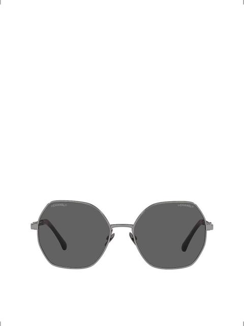 CHANEL CH4281QH square-frame metal sunglasses