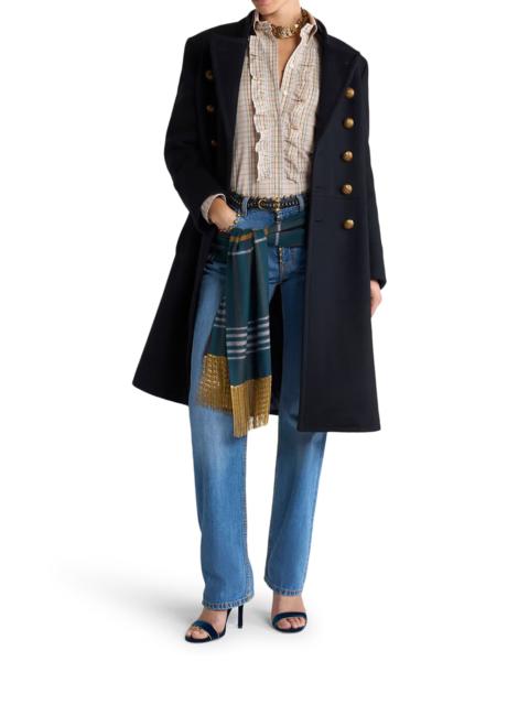 Etro DOUBLE-BREASTED WOOL-BLEND COAT