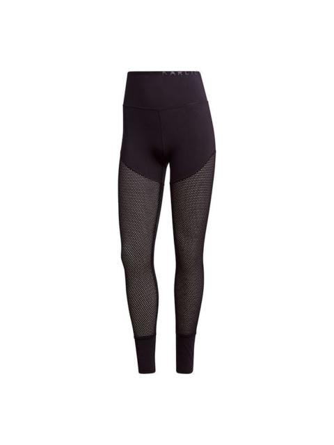 adidas (WMNS) adidas Mesh Hw L Tight Gym Sports Training High Waist Leggings Black GI8582