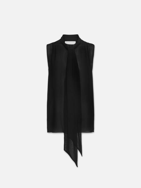 FRAME Sleeveless Bow Blouse in Black