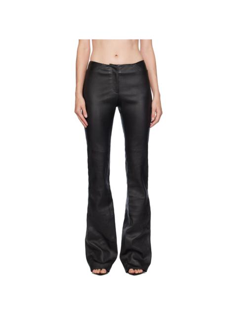 GCDS Black Multi Zip Skinny Leather Pants