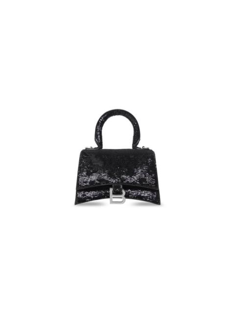 BALENCIAGA Women's Hourglass Xs Handbag With Chain And Sequin in Black