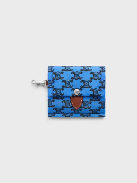 CELINE KEYRING CARD HOLDER CELINE PADDED IN NYLON AND CALFSKIN