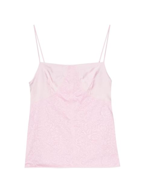 Jil Sander JIL TOP VST CAMI SQR NCK SLVLSS FRNT LACE APPLIQUE CTTN