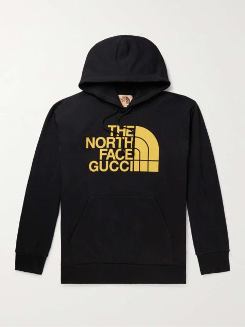 GUCCI 노스 페이스 x Gucci 웹 인쇄 코튼 스웨터
