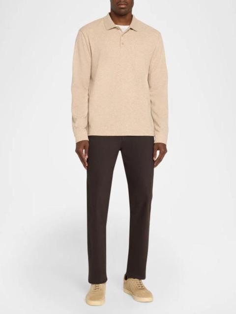 Vince Men's Heathered Long-Sleeve Polo Shirt