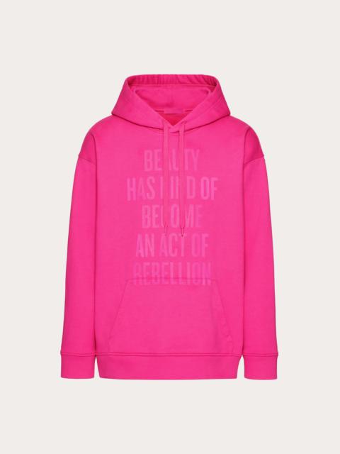 Valentino COTTON SWEATSHIRT « BEAUTY HAS KIND OF BECOME AN ACT OF REBELLION » PRINT BY DOUGLAS COUPLAND
