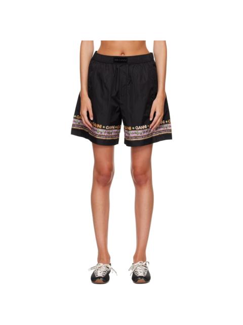 GANNI Black Printed Flyweight Nylon Boxer Shorts