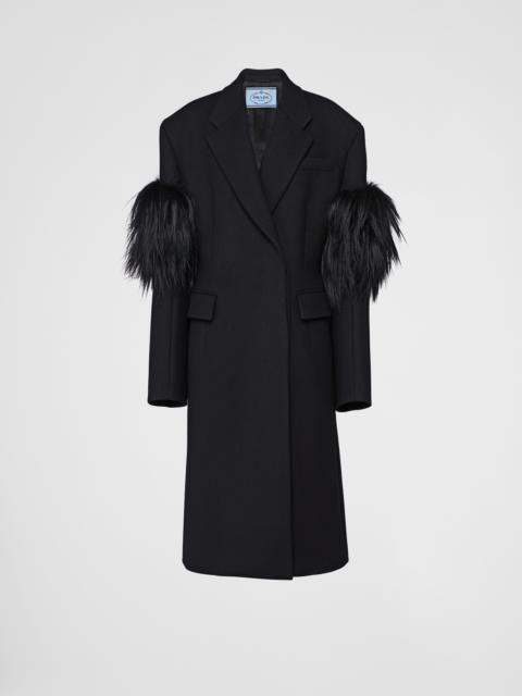Prada Double-breasted cloth and mohair coat