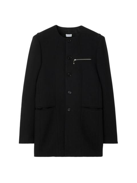 Burberry collarless tailored wool jacket