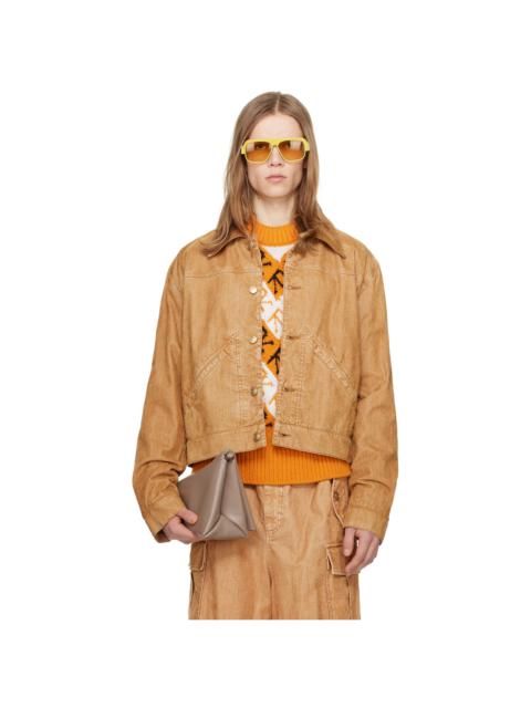 Marni Tan Garment-Dyed Denim Jacket