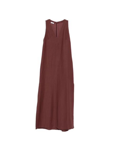 Brunello Cucinelli V-neck slit midi dress