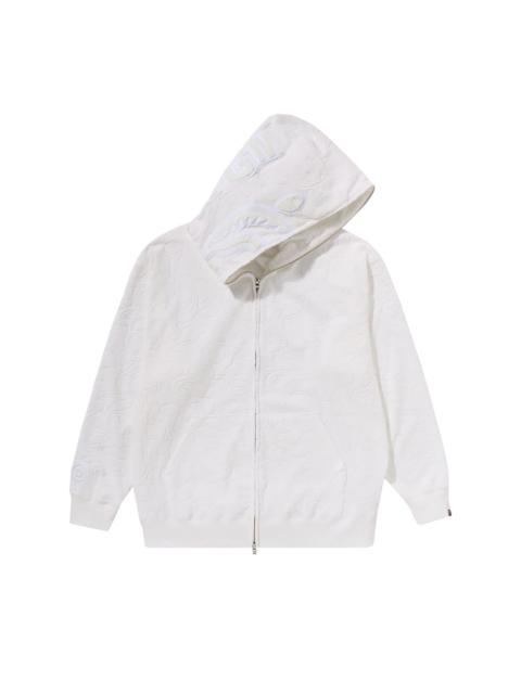 BAPE Line Camo Terry Towel Shark Zip Hoodie 'White'