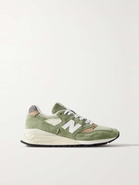 998 Core rubber-trimmed leather, mesh and suede sneakers