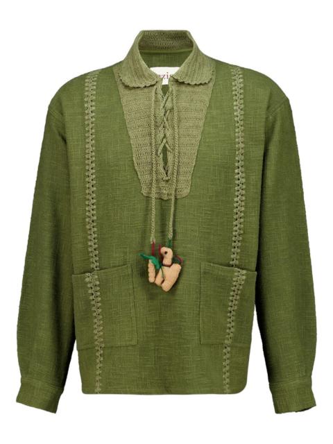 baziszt Sofia lace-up polo shirt