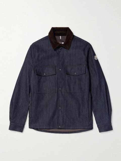 Moncler Corduroy-Trimmed Denim Jacket