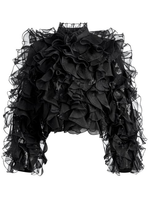 Alice + Olivia BRITTON RUFFLED CROPPED JACKET