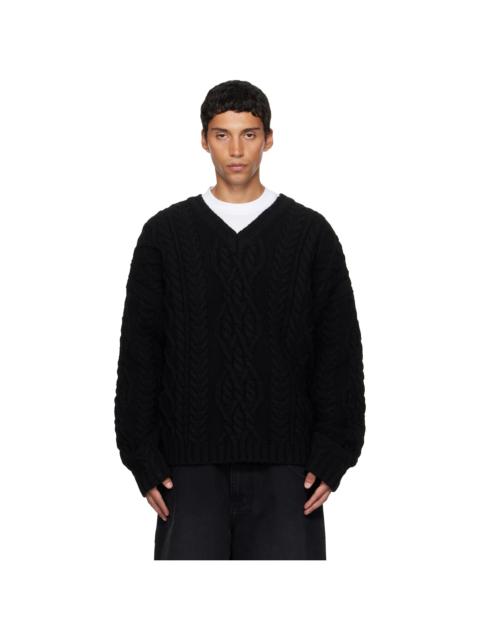 VETEMENTS Black Cable-Knit Sweater