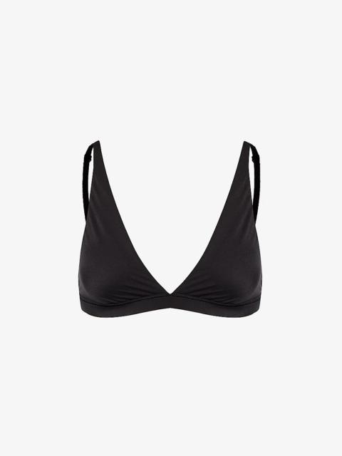 Seriously Soft plunge-neck stretch-woven triangle bra