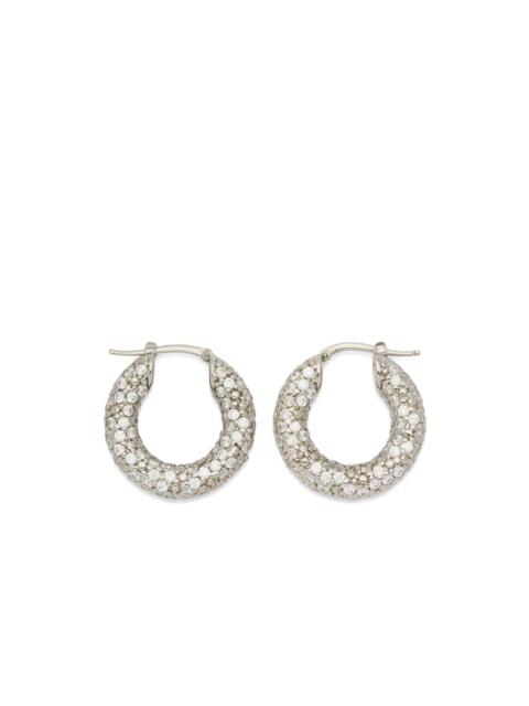 Jil Sander crystal-embellished hoop earrings
