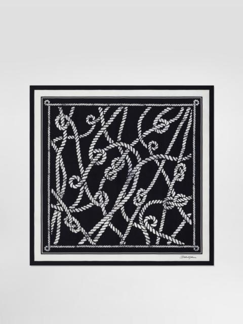 Dolce & Gabbana 70x70 marina-print silk twill scarf