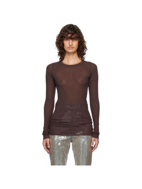Rick Owens Brown Temple Rib LS T-shirt