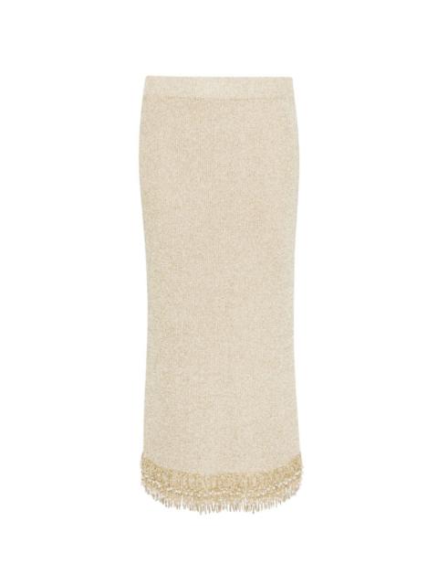 SIMKHAI Zeni pearl fringe skirt