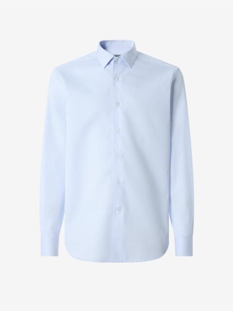 CORNELIANI Light blue cotton twill shirt