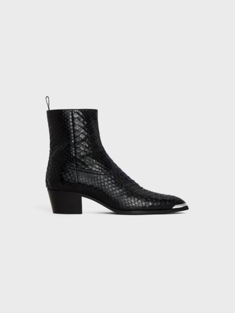 CELINE WESTERN ISAAC BOOT WITH METAL TOE in SHINY PYTHON