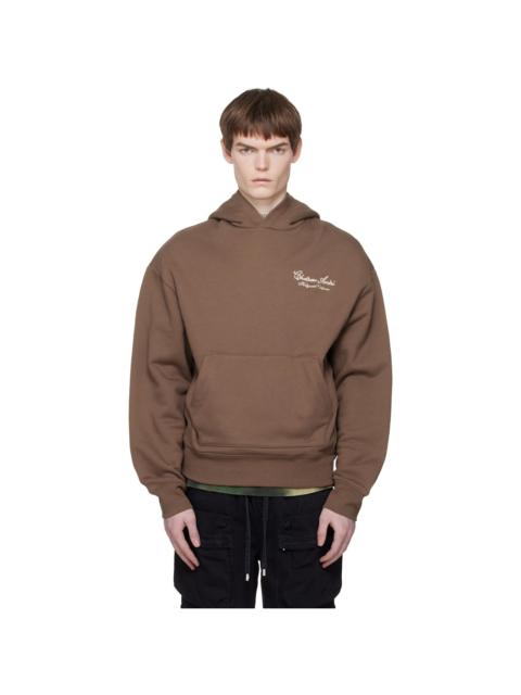 AMIRI Brown 'Chateau' Script Hoodie