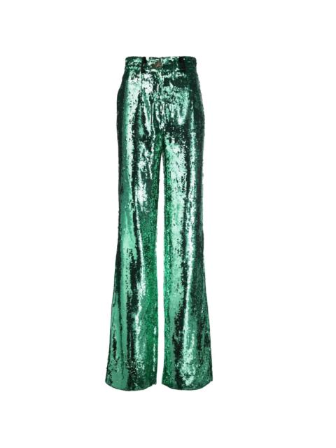 sequin-embellished wide-leg trousers