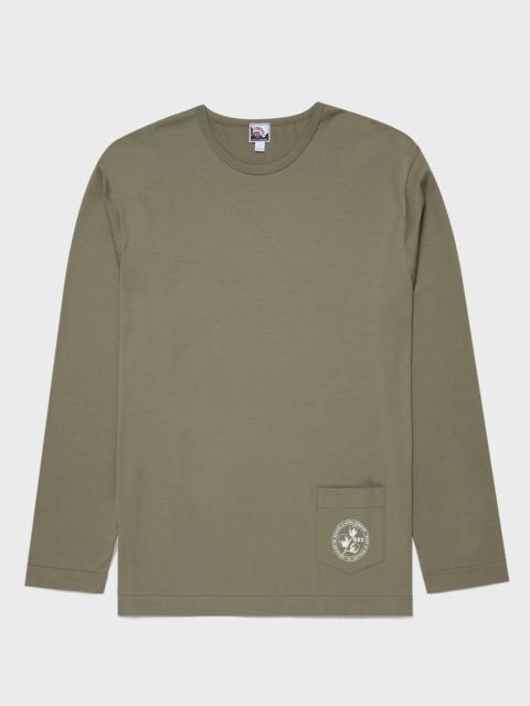 Nigel Cabourn x Sunspel Long Sleeve Pocket T-Shirt in Army Green