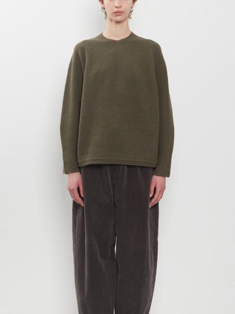 pas de calais Textured Wool Cashmere Crewneck Pullover
