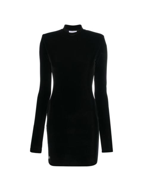 Philipp Plein logo-plaque velvet blazer dress - Black