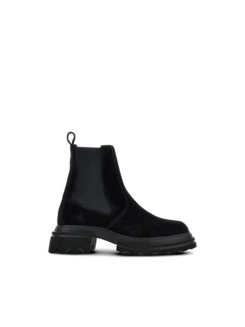 HOGAN elastic suede ankle boots