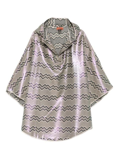 Missoni hood chevron-pattern cape