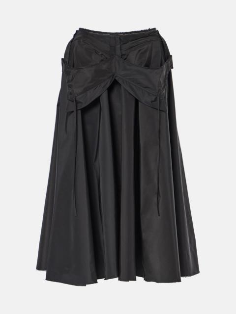 Deconstructed taffeta midi skirt