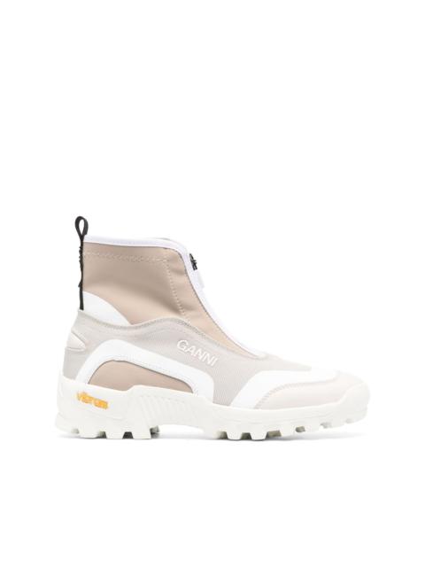 スニーカー Ganni Touch-Strap High-Top Sneakers GANNI touch-strap high-top sneakers | REVERSIBLE