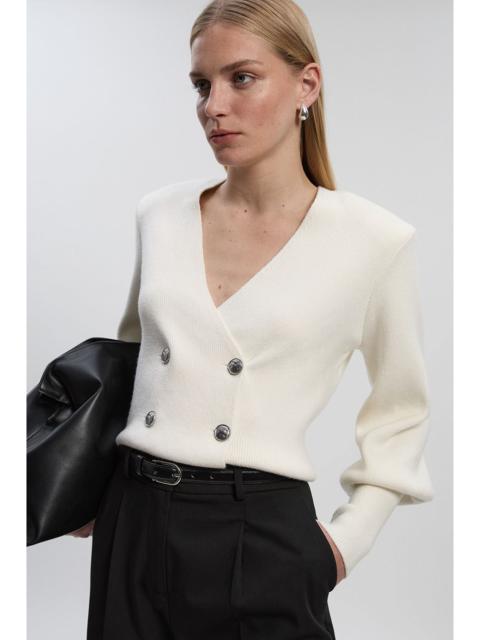 KAREN MILLEN Knitted Double Breasted Jacket