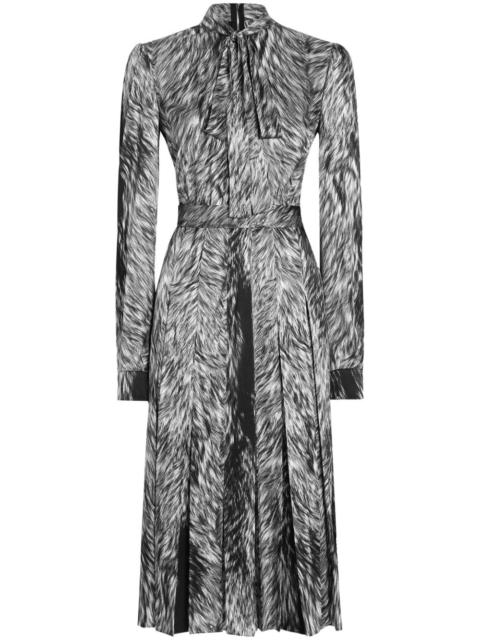 Dolce & Gabbana fur-print midi dress