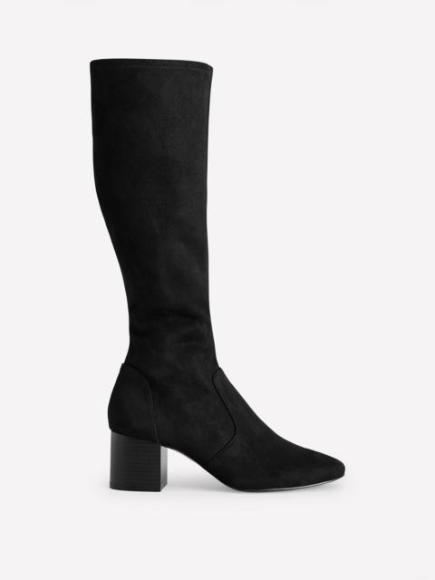 BODEN Stretch Knee Heel Boots-Black