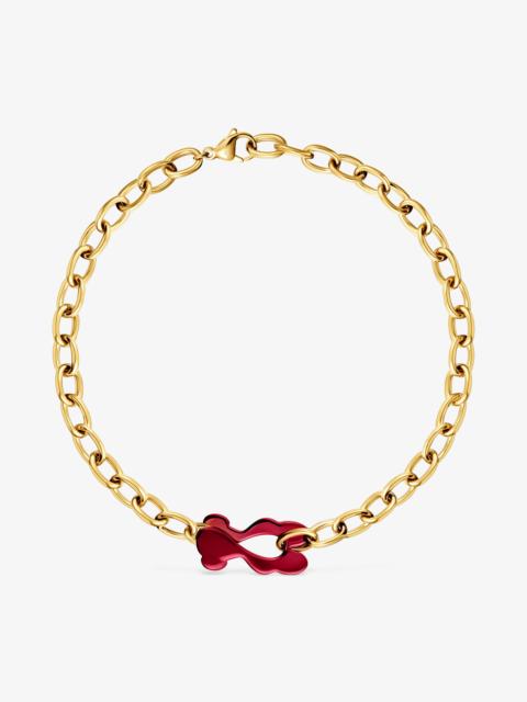 TOUS Red and gold-colored steel bear Necklace TOUS Strain