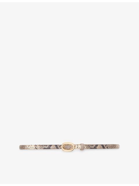 maje Python-Effect Leather Belt