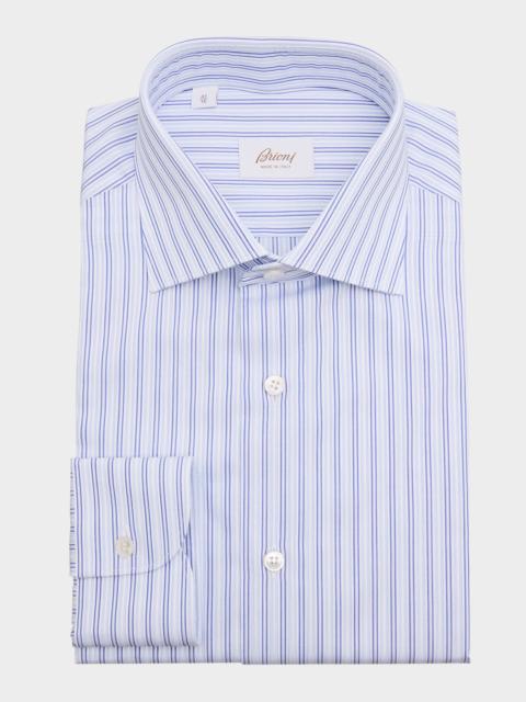Brioni Men's Cotton Multi-Stripe Dress Shirt