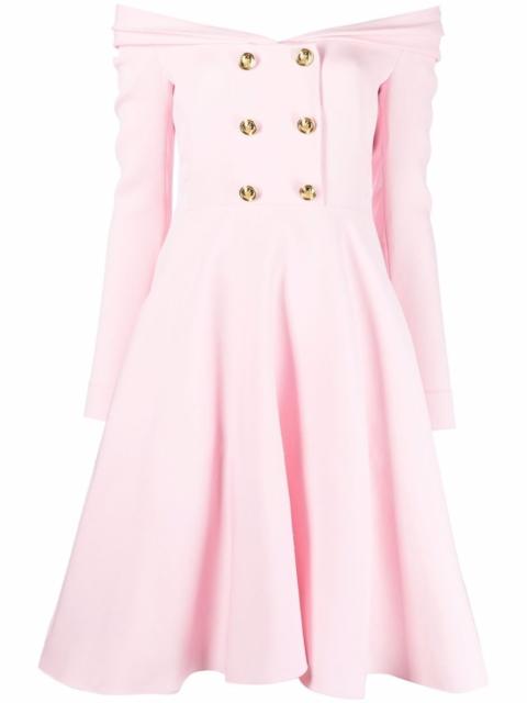 GIAMBATTISTA VALLI off-shoulder button-detail dress