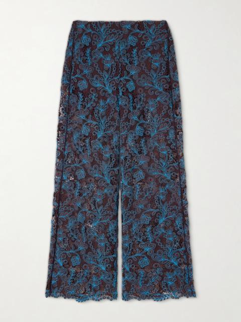 ALÉMAIS Francine Lace Wide-leg Pants