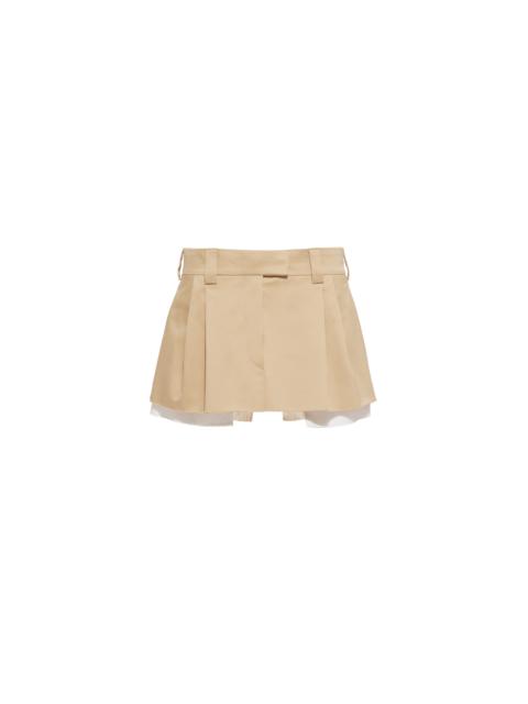 Chino miniskirt with embroidered logo