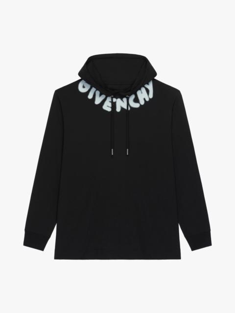 Givenchy GIVENCHY OVERSIZED HOODED T-SHIRT WITH TAG EFFECT PRINTS